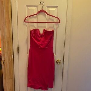 Elegant Strapless Pink Dress